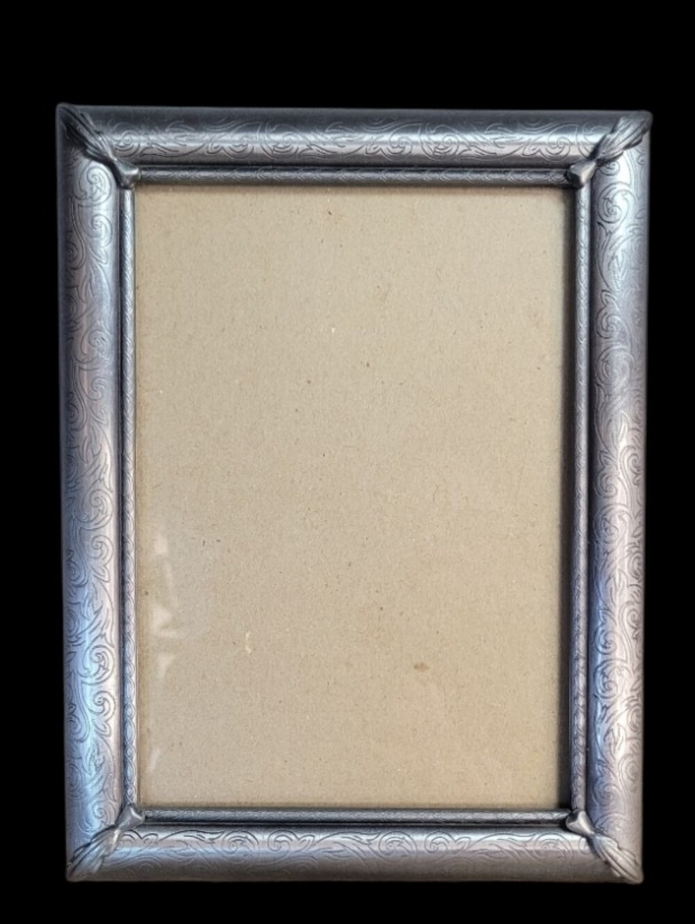 Ornate Silver Photo Frame - Decorative Metal Finish Vintage